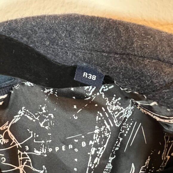 NWT Nautica Men's Classic-Fit Batten Overcoat Black Sz 38R $350 Charcoal Grey - Picture 5 of 7